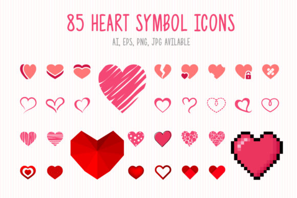 85 Heart Symbol Icons: A Versatile Graphic Design Asset for Modern Content Creators
