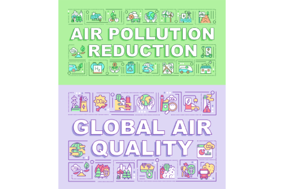 Air Pollution Reduction Banners Bundle for Graphic Templates