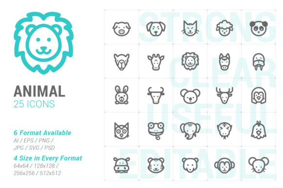 Animal Pet Strong Line Icon: A Versatile Graphic for Creative Projects
