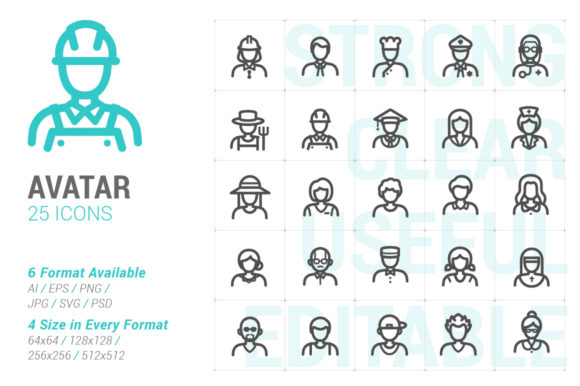 Avatar Strong Line Icon Review: A Versatile Graphic Design Asset for Digital Sellers