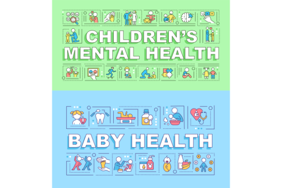 Baby Health Word Concepts Banner Bundle: A Graphic Template for Commercial Use