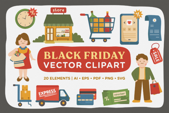Black Friday Vector Clipart Pack: A Graphics Powerhouse for Content Creators