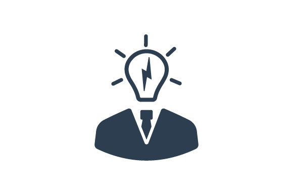 Businessman Brainstorming Icon: A Design Asset for Small Business Branding
