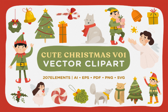 Cute Christmas Vector Clipart Pack 1 Review for Embroidery Projects
