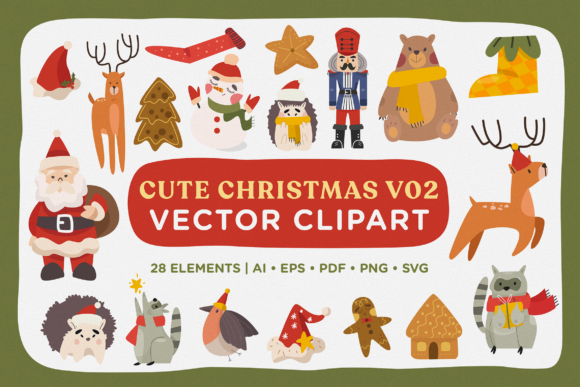 Cute Christmas Vector Clipart Pack 2 Review for Embroidery Projects
