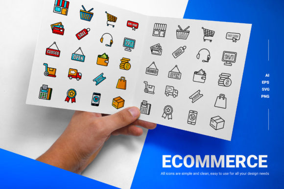 Ecommerce Icons: A Professional Graphic Design Asset for Digital Sellers