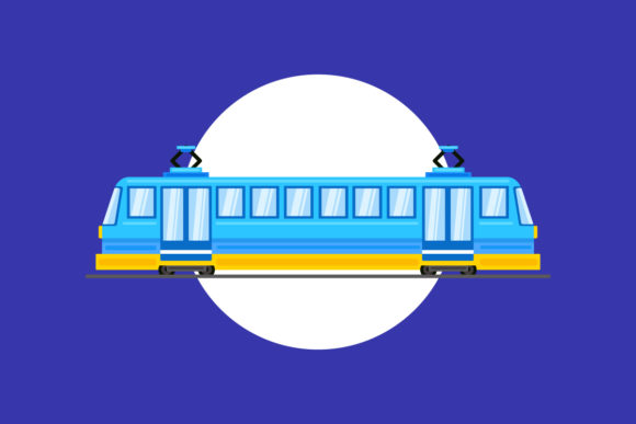 Electric Train Vector Illustration Review for Embroidery Projects