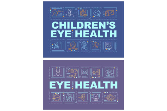 Eye Health Word Concepts Banner Set: A Graphic Template for Stylish Handmade Projects