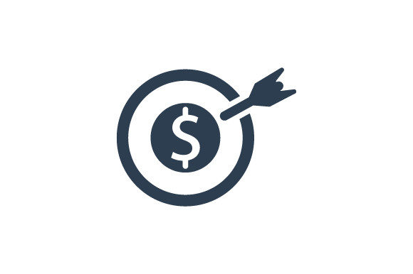 Financial Goal Icon: A Versatile Graphic for Creative Design Projects
