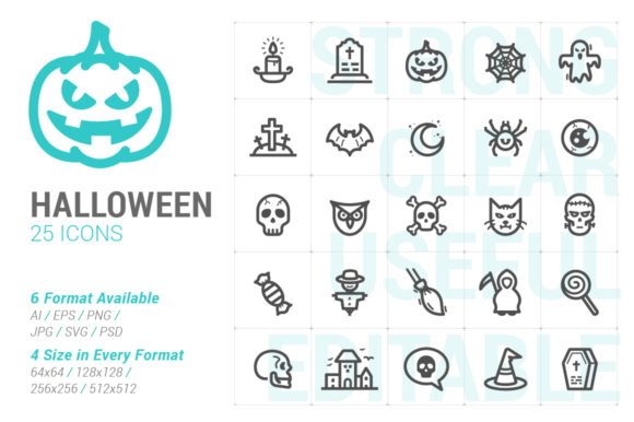Halloween Strong Line Icon: A Bold Graphic for Creative Projects