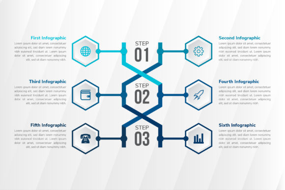 Helix Hexagon Infographic Six Step Review