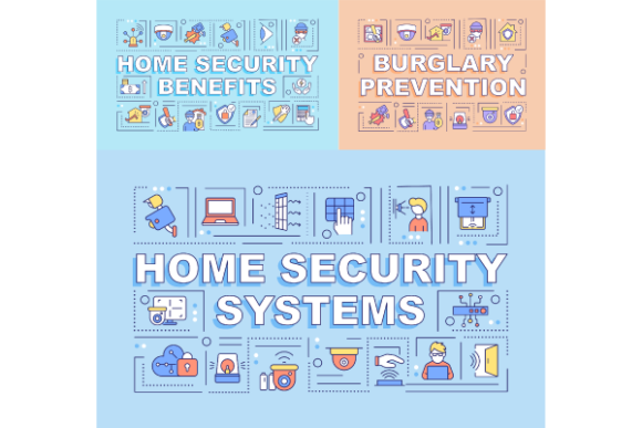 Home Security Systems Banners Bundle: A Modern Graphic Template for Brand Impact
