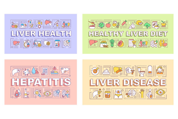 Liver Health Graphics: A Modern Banner Set for Branding and Marketing