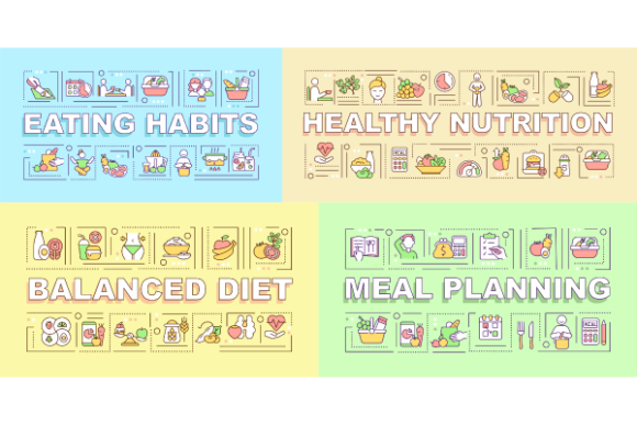 Meal Planning Word Banner Bundle: A Versatile Graphic Design Asset for Marketers