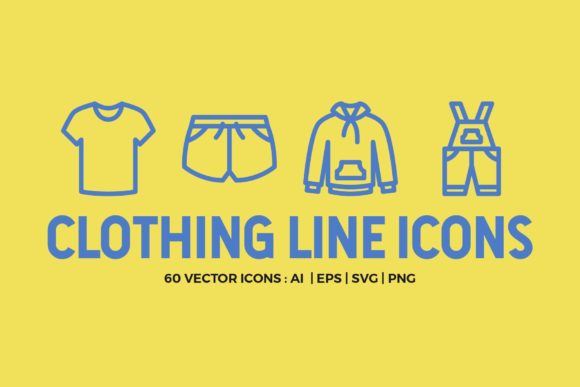 Minimalist Clothing Line Icons for Digital Designers