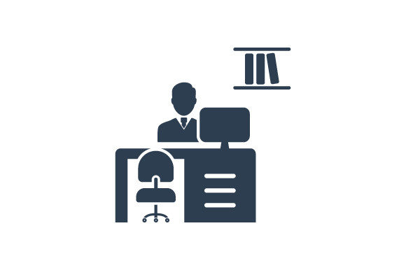 Office Desk Icon: A Graphic Design Asset for Real Crafting Projects