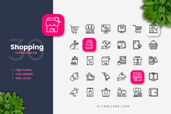 Shopping Icons: A Simple and Clean Graphic Design Asset for Digital Sellers