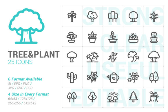 Tree Plant Strong Line Icon: A Brand Designer’s Take on a Versatile Graphic Design Asset