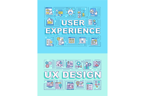 User Experience Word Concepts Banner Set for Modern Graphic Design