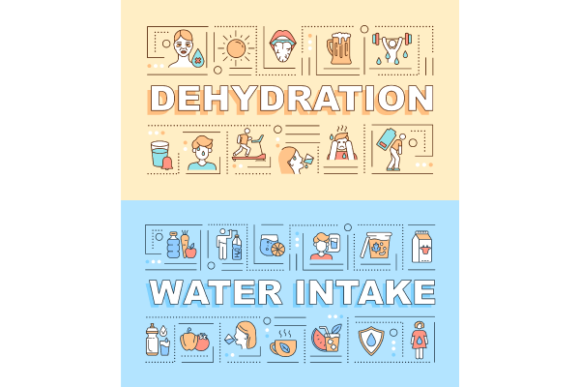 Water Intake Word Concepts Banner Bundle: A Fresh Graphic Template for Crafters